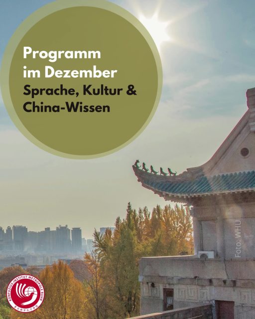 Nihao, Dezember!❄✨ Ein Blick in unser Programm:

06.12.2025
HSK-Sprachprüfungen

11.12.2025 | 14:00 - 16:00 Uhr
UDE Stipendientag | Campus Essen
@studium.ude

11.12.2025 | 17:30 - 19:30 Uhr
Tea-Tasting Online | Heicha: Liubao entdecken | Anmeldeschluss: 03.12.2025
@konfuziusinstitutleipzig @audi.konfuzius.institut.in

11.12.2025 | 17:30 - 20:00 Uhr
Let’s Go! Spieleabend | Weiqi (Chinesisches Schach)

13.12.2025 | 10:00 - 11:30 Uhr
Chinesische Märchen | Kinder-Workshop
@stadtbibliothek.duisburg

15.12.2025 | 19:00 - 21:00 Uhr
Sprachcafé Café-Lingua | Campus Essen
@stwedu.international

Alle Infos zu den Veranstaltungen findet ihr im Kalender auf unserer Webseite (Link in Bio)!